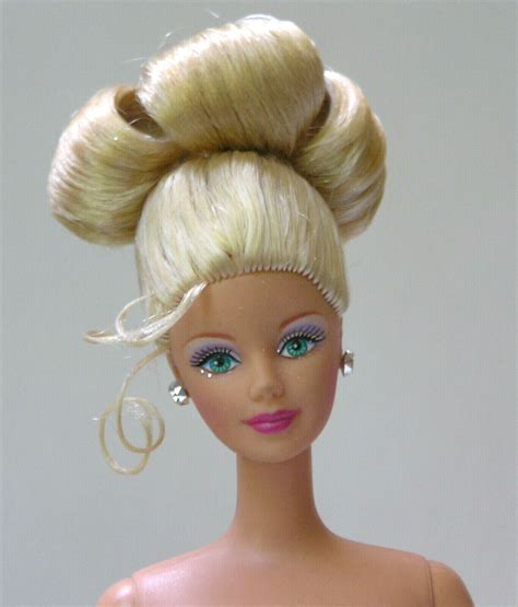 Nude Blonde Barbie Beautiful Glamour Romantic Updo Hair Mackie Face