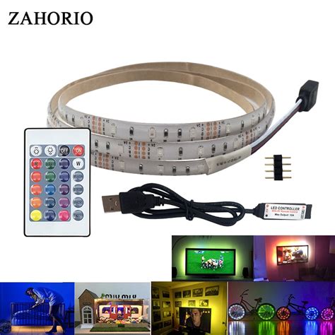 5v Rgb Usb Power Led Strip Light Rgb 2835 3528 Smd Hdtv Tv Desktop Pc