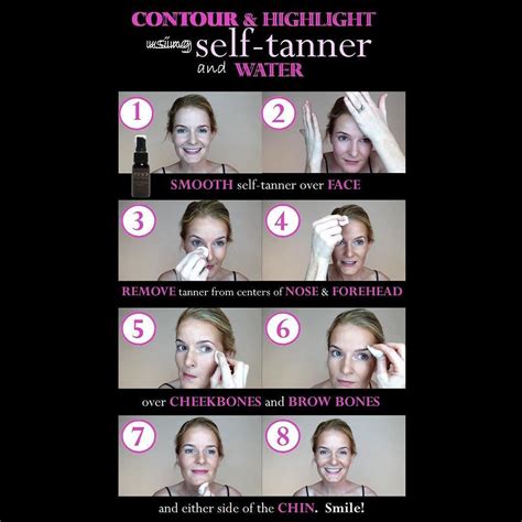 contour and sculpt your face using self tanner and water perfect for hiding any evidence of how