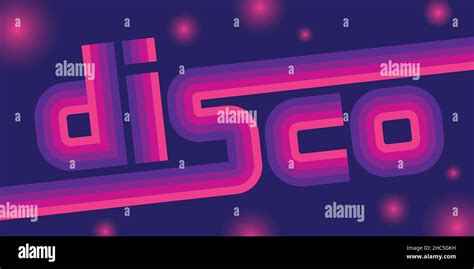 Disco Colorful Custom Lettering For Retro Dance Party Funky Vector