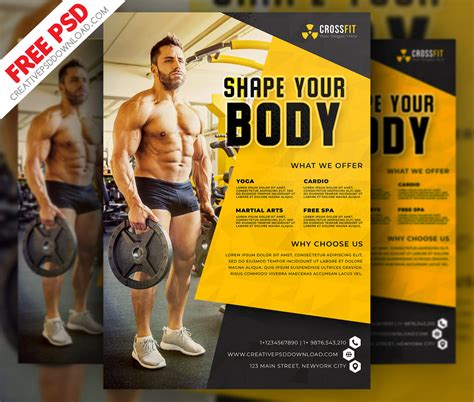 Fitness And Gym Flyer Template Free Psd
