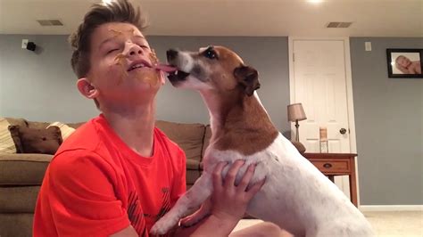 Letting My Dog Lick Peanut Butter Off My Face Youtube