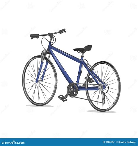 Blue Sports Bicycle With Gear Shifting Isolated On White Background