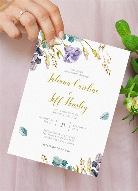 Download Printable Rustic Bloom Floral Wedding Invitation Pdf