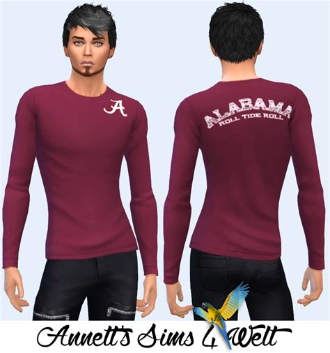 Annetts Sims 4 Welt Alabama Crimson Tide Shirts For Men