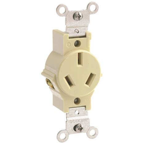 Leviton 20 Amp Commercial Grade Non Grounding Single Outlet Ivory 5032