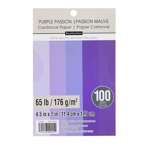 Purple Passion 45 X 7 Cardstock Paper By Recollections 100 Sheets