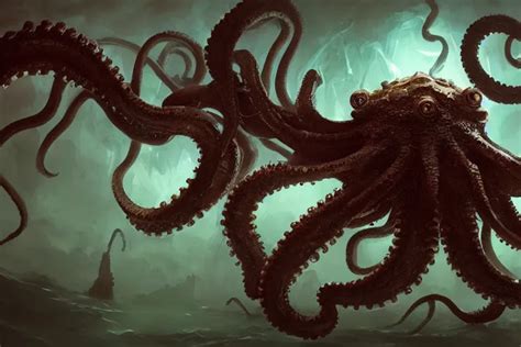 Deep Sea Octopus Beast Eldritch Horror Character Art Stable