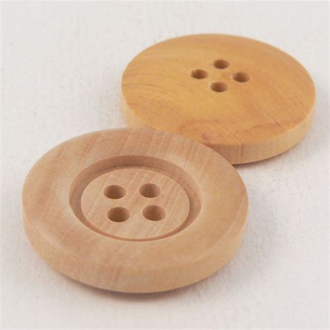 25mm Natural Wood 4 Hole Button Totally Buttons