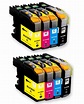 8 Pcs (2bk,2c,2m,2y) Ink Cartridges For Brother Lc203 Lc203xl For ...