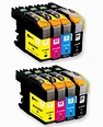 8 Pcs (2bk,2c,2m,2y) Ink Cartridges For Brother Lc203 Lc203xl For ...