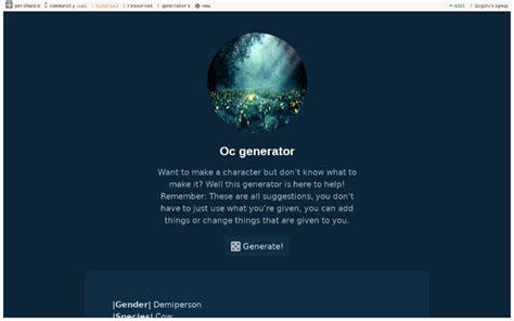 Oc Generatorn ― Perchance