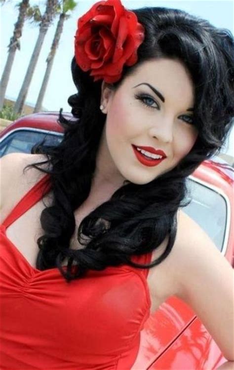 A beautiful bloom completes the look. Pin Up Hairstyles - Latest Hairstyle in 2020