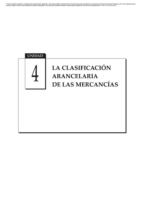 Unidad La Clasificaci N Arancelaria De Las Mercanc As La