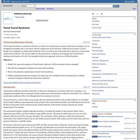 Tarsal Tunnel Syndrome Stat Pearls Ncbi Bookshelf Pdf