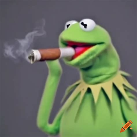 Kermit The Frog Smoking A Cigar In Surveillance Video On Craiyon