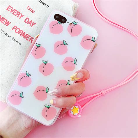 Cute Peach Phone Case For Iphone 6 6s 6plus 7 7plus 8 8p X · Pennycrafts · Online Store Powered