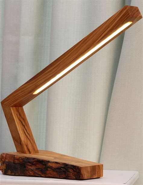 Desk Lamp Modern Olive Lamp Authentic Office Wood Lamp