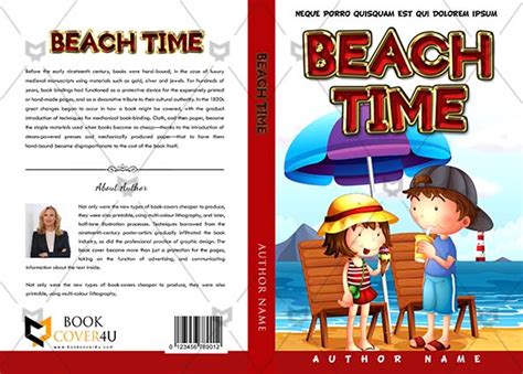 Children Book Cover Design Beach Time