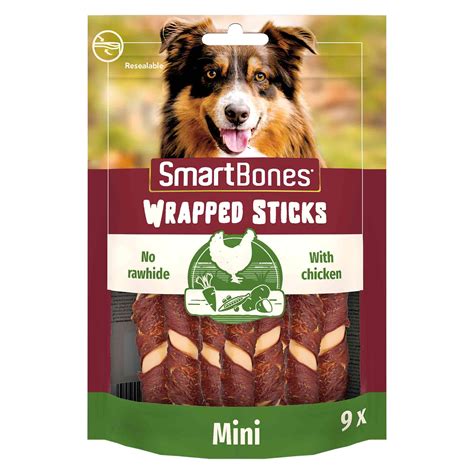 Smartbones Chicken Wrapped Mini Sticks Adult Dry Dog Treats 9 Sticks