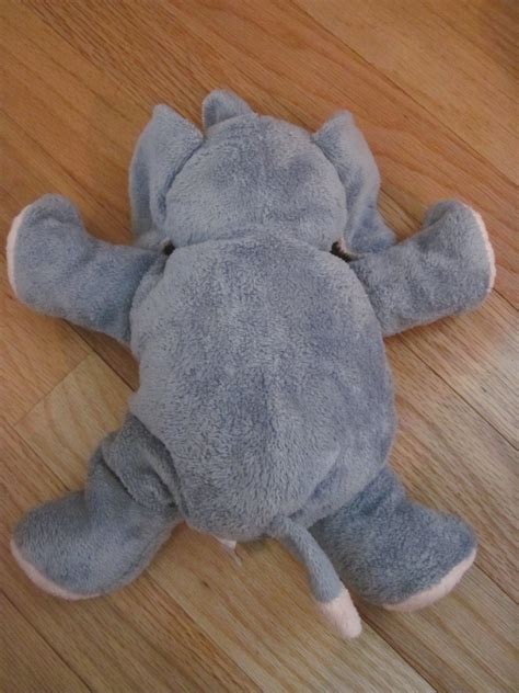 Ty Pluffies Plush Gray And Pink Elephant Named Winks Tylux 2002