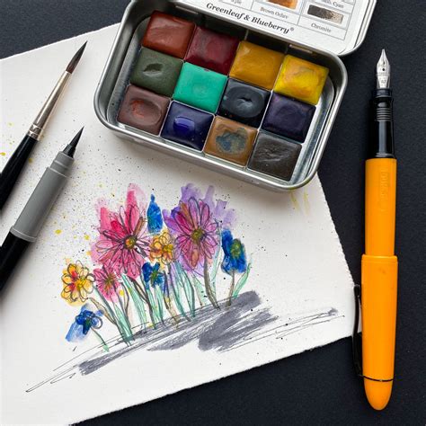 Waterproof Ink In Fountain Pens For Watercolor Painting Greenleaf