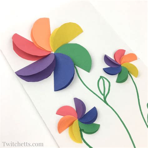 How To Make Easy Rainbow Paper Flowers For Kids Twitchetts