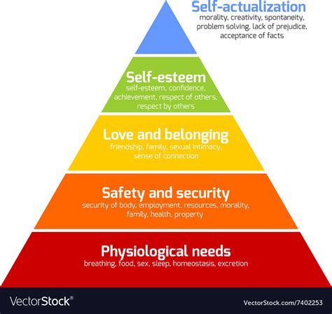 Maslows Hierarchy Needs Abraham Maslow Pyramid Stock Vector Royalty