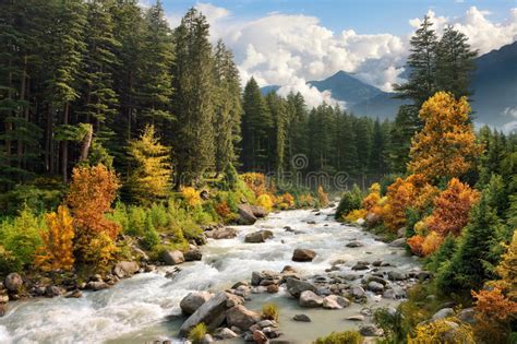 Colourful Mountain Landscape In Autumn Stock Photo Image