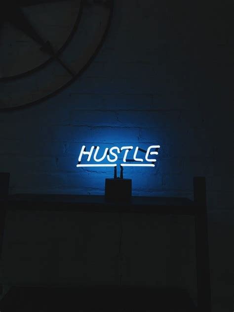 Download Hustle Wallpaper Blue Neon Lights Money Signs By Cowens