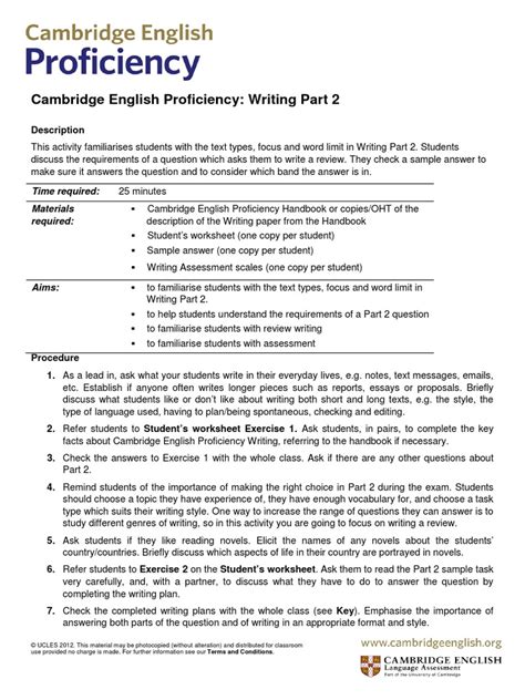 Cambridge English Proficiency Writing Part 2 Pdf Essays Test