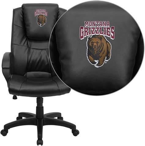 Flash Furniture Montana Grizzlies Embroidered Black Leather