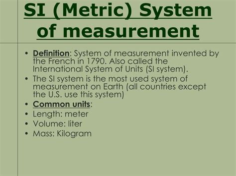 Ppt Introduction To The Metric System Powerpoint Presentation Free