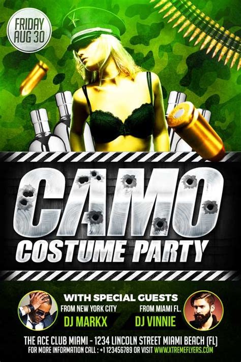 Camo Party Flyer Template Xtremeflyers