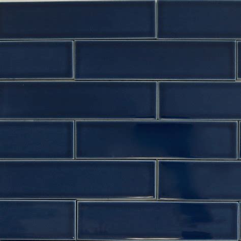 Clayhaus 2x8 Caspian Blue A Dark Navy Blue Color There Are 9 Tiles