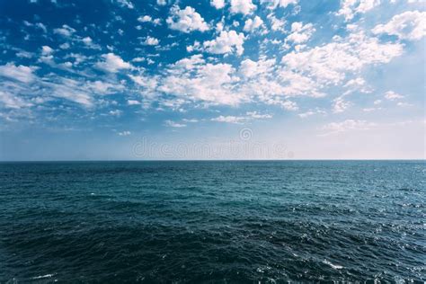 Cold Sea Ocean And Blue Sky Background With Stock Photo Image Of