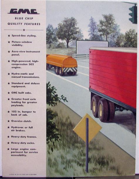 1955 Gmc 500 And M 500 Gasoline Powered Truck Sales Brochure Folder Original