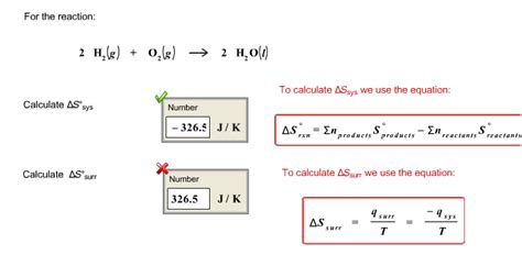 How is the delta g of the first equation equal to the delta g if the second and third with those operations. Solved: For The Reaction: 2 H2(g) + O2(g) -> 2 H2O(l) Calc ...