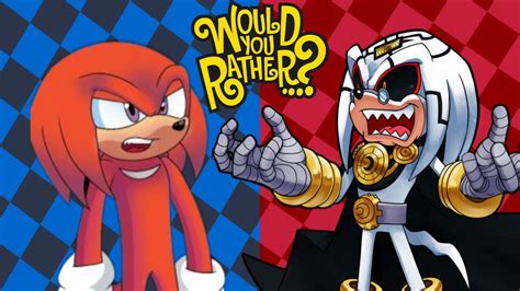 Archie Knuckles Plays Would You Rather With Dr Finitevus Youtube