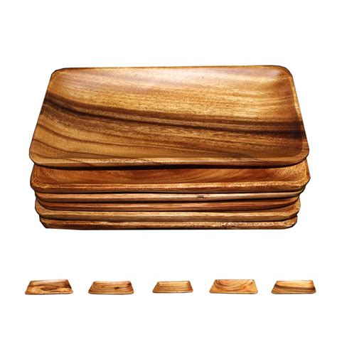 4 Pcs Rectangular Wooden Plate 1x5x10 Inches Shopee Philippines