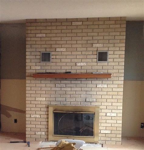 70s Fixer Upper Brick Fireplace Makeover Before And After Brick