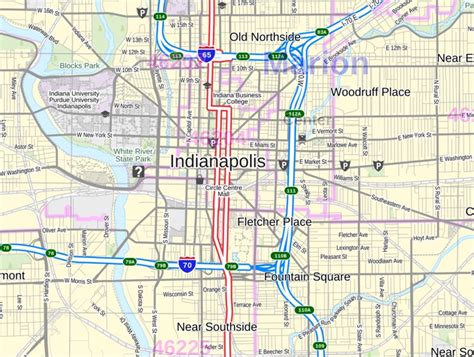 Indianapolis Map Indiana