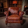 F50-1164 VICTORIAN STYLE CHESTNUT TAN BROWN LEATHER STUD CHESTERFIELD ...