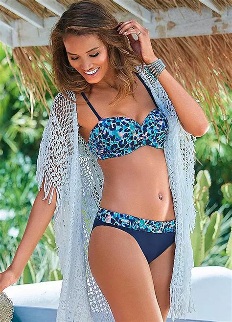 Lascana Underwired Bandeau Bikini Set With Removable Straps Look Again