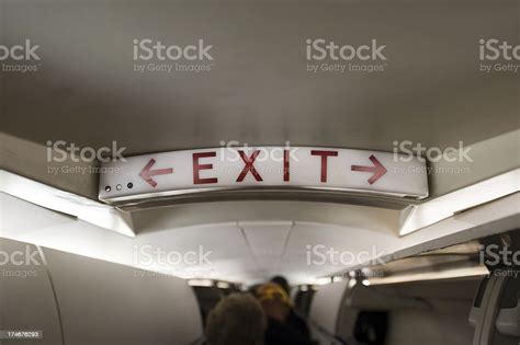 Emergency Exit Row Sign Stock Photo Download Image Now Airplane