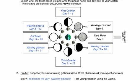 Moon Phases Worksheet Answers — db-excel.com