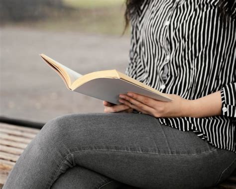 Free Photo Woman Reading A Book Alone