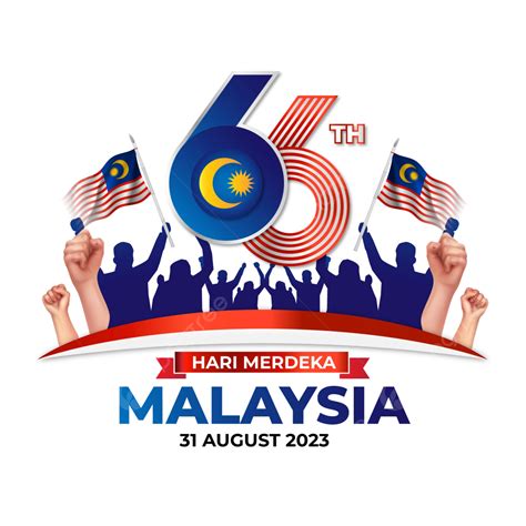 Gambar 66 Tahun Hari Kemerdekaan Malaysia Vektor 66 Tahun Merdeka