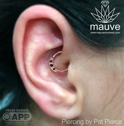 Fantastic Fit For This Wonderful Client Daith Piercing With Rose Gold