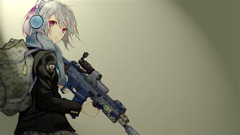 Anime Girls With Gun Hd Wallpapers Wallpaper Cave